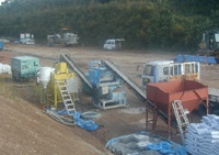 法面吹きつけマシン洗浄排水処理